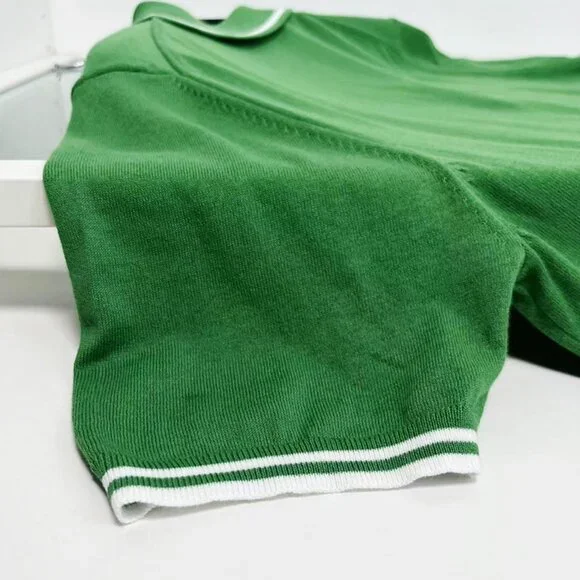 Kiton Green Zipper Polo Shirt